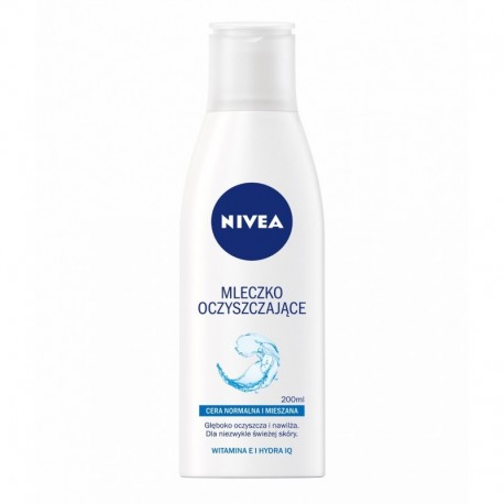NIVEA  Mleczko oczyszczajace cera normalna i mieszana // witamina E i hydra IQ / Gleboko oczyszcza i nawilza