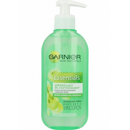 GARNIER ESSENTIALS Odswiezajacy zel oczyszczajacy / Usuwajacy toksyny ekstrakt z WINOGRON // cera normalna i mieszana