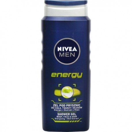 Nivea Men ENERGY // zel pod prysznic 3in1: cialo, twarz, wlosy // efekt odswiezenia 24h // 250ml