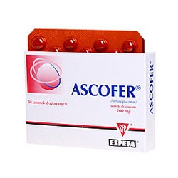 ASCOFER // 23.2 mg jonow zelaza (II) // 50 tabletek powlekanych