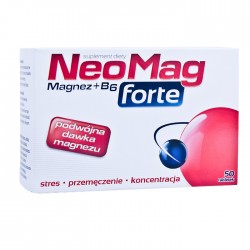 NEOMAG FORTE // Magnez+B6 /Prawidlowe funkcjonowanie ukl.nerwowego i miesni, zmniejszenie uczucia zmeczenia i znuzenia/ 50 tabl.