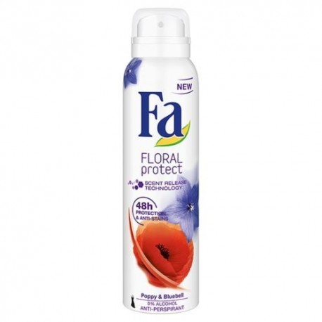 FA Anti-perspirant  FLORAL protect // POPPY & BLUEBELL //48h protection &anti-stains