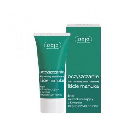 ZIAJA Oczyszczanie LISCIE MANUKA // Krem mikrozluszczajacy z kwasem migdalowym na noc