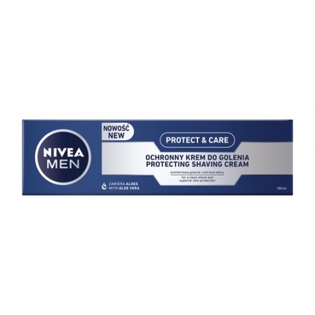 NIVEA MEN Ochronny krem do golenia Protect & Care // Komfortowe golenie i ochrona skory // zawiera aloes