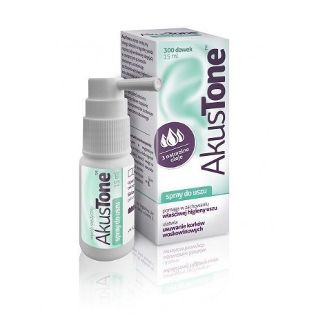 AKUSTONE spray do uszu// Pomaga w zachowaniu wlasciwej higieny uszu, ulatwia usuwanie korkow woskowinowych//