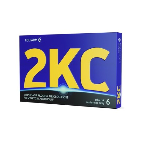 2KC // Wspomaga procesy fizjologiczne po spozyciu alkoholu // Suplement diety // 6 tabletek