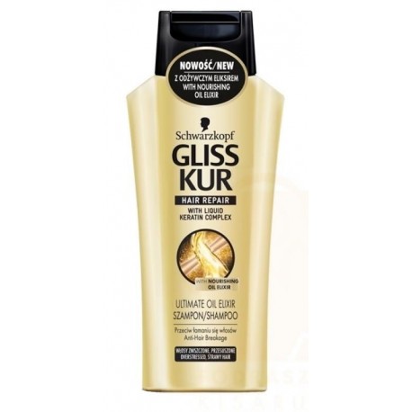 Gliss Kur Ultimate Oil Elixir// Szampon do wlosow zniszczonych, przesuszonych// Przeciw Lamaniu Sie Wlosow