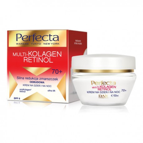 Perfecta MULTI-KOLAGEN RETINOL 70+ // Krem na Dzien i na Noc // silna redukcja zmarszczek, odbudowa // SPF6