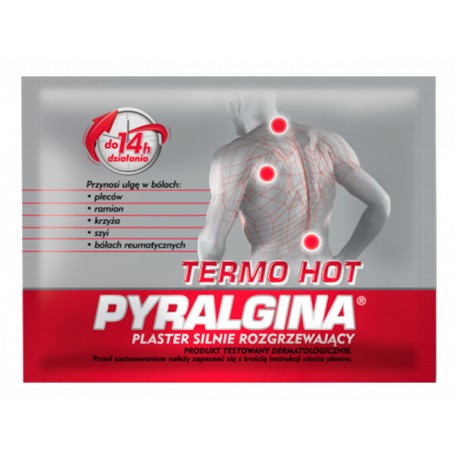 PYRALGINA Termo Hot // Plaster silnie rozgrzewajacy // ulga w bolach plecow, ramion, krzyza, szyi i reumatycznych do 14h