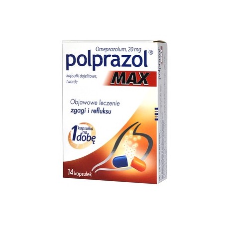 POLPRAZOL MAX// Objawowe leczenie zgagi i refluksu// kapsulki dojelitowe, twarde