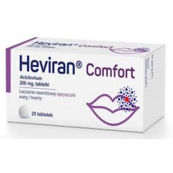 HEVIRAN Comfort // leczenie nawrotowej opryszczki warg i twarzy // 25 tabletek