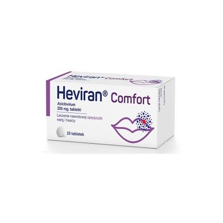 HEVIRAN Comfort // leczenie nawrotowej opryszczki warg i twarzy // 25 tabletek