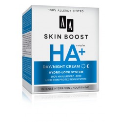 AA Skin Boost HA+ // day/night cream hydro-lock system // 100% hyaluronic acid // lipid skin protection system // 50 ml