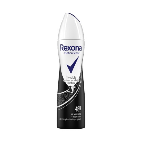 REXONA Motion sense / INVISIBLE BLACK+WHITE antiperspirant 48h / Anti white marks, yellow stains&sweat