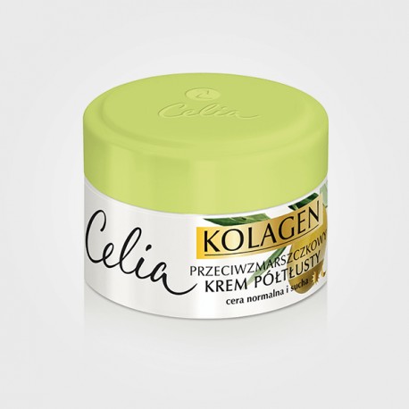CELIA KOLAGEN + Oliwka  // Przeciwzmarszczkowy krem poltlusty // cera normalna i sucha // na dzien i noc