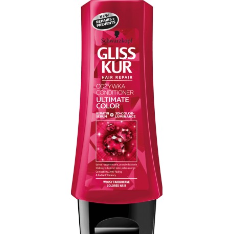 GLISS KUR Ultimate COLOR Odzywka // Latwe rozczesywanie i ochrona koloru // wlosy farbowane,z pasemkami