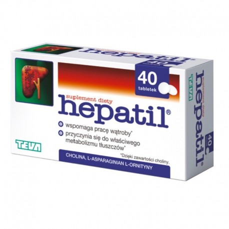 HEPATIL suplement diety // wspomaga prace watroby, przyczynia sie do wlasciwego metabolizmu tluszczow // 40 tab.
