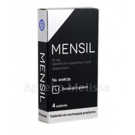 MENSIL - na erekcje // 4 tabletki do rozgryzania i zucia - smak mietowy // dziala do 5 godzin