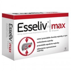 ESSELIV MAX 450mg // ostre i przewlekle choroby watroby: uszkodzenia, przewlekle zapalenie, zaburzenia czynnosciowe // 30 kaps