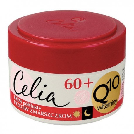 Celia 60+ Q10 WITAMINY + Ceramidy // krem poltlusty przeciw zmarszczkom // na dzien , na noc // 50ml