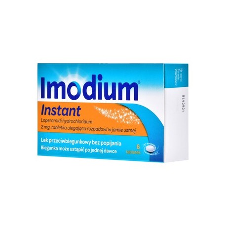IMODIUM Instant // lek przeciwbiegunkowy bez popijania // 6 tabletek