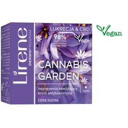 Lirene Vege Cannabis Garden  LUKRECJA & CBD // Intensywnie nawilżający krem antybakteryjny na dzień // Cera sucha