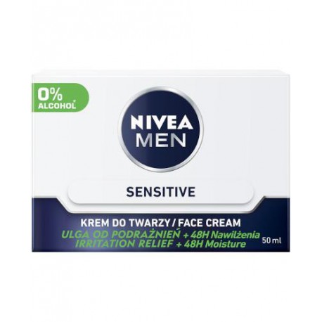 NIVEA MEN Sensitive  // KREM DO TWARZY / FACE CREAM / Ulga od podraznien, 48H Nawilzenia / Irrittation relief, 48H Moisture