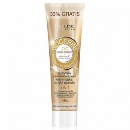 Eveline bio goat's milk // GLICERYNOWY krem - maska do rak 5 w 1 // kozie mleko + witamina E+ maslo karite // 100ml
