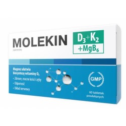 MOLEKIN D3 + K2 + MgB6 // zdrowe, mocne kosci i zeby + odpornosc + uklad nerwowy // 60 tabletek powlekanych