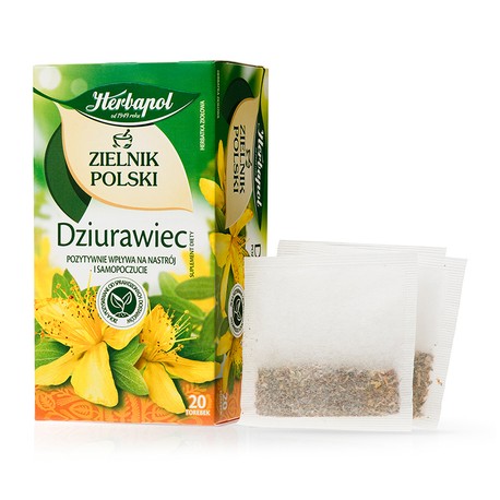 DZIURAWIEC herbatka ziolowa HERBAPOL // pozytywnie wplywa na nastroj i samopoczucie // 20 torebek