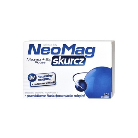 NEOMAG SKURCZ // Magnez+ B6+potas // Prawidlowe funkcjonowanie miesni // 50 tabletek