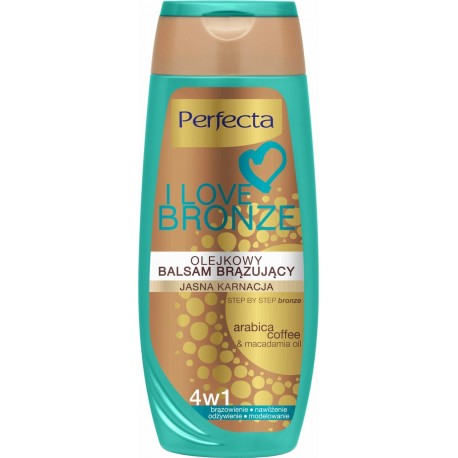 Perfecta I LOVE BRONZE / Olejkowy balsam brazujacy / Jasna karnacja/ 4w1 brazowienie,nawilzenie,odzywienie,modelowanie