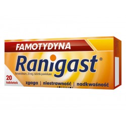 RANIGAST Famotydyna 20ml // zgaga, niestrawnosc, nadkwasnosc // 20 tabletek