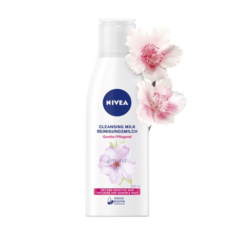 NIVEA   Mleczko oczyszczajace // cera sucha i wrazliwa // naturalny olejek migdalowy  // 200 ml