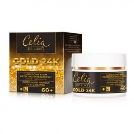 Celia De Luxe GOLD 24k 60+ // Luksusowy Krem Przeciwzmarszczkowy - lifting i odzywienie // dzien i noc // 50ml