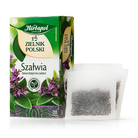 SZALWIA herbatka ziolowa HERBAPOL // dziala kojaco na gardlo // 20 torebek