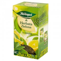 HERBATA ZIELONA z CYTRYNA lisciasta  - Herbapol // 80 g.
