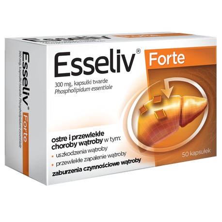 Esseliv Forte // Choroby watroby, uszkodzenia watroby, zaburzenia czynnosciowe watroby // 50 kapsulek