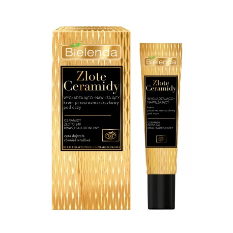 Bielenda ZŁOTE CERAMIDY Wygładzająco – nawilżający KREM  przeciwzmarszczkowy pod oczy  //  15 ml.