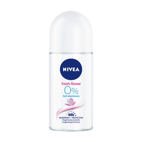 Nivea Roll-on for women  FRESH FLOWER 0% SOLI ALUMINIUM  dezodorant 48h  //  świeży kwiatowy zapach