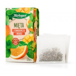 MIETA z POMARANCZA i MANGO herbatka Herbapol // owocuje smakiem // 20 sztuk