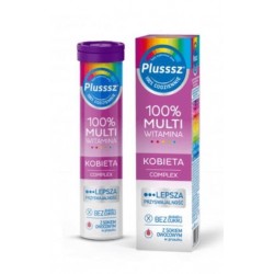 Plusssz 100% Multiwitamina KOBIETA Complex // bez dodatku cukru, z sokiem owocowym // 20 tabletek musujacych