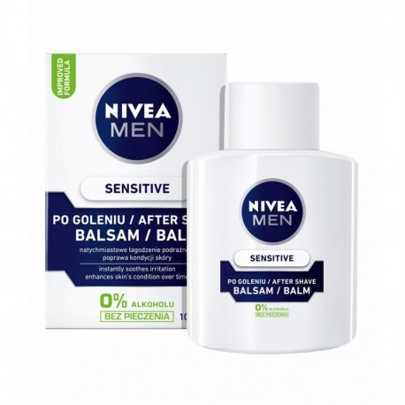 NIVEA Men SENSITIVE Balsam po goleniu // natychmiastowa ulga, poprawa kondycji skory // 0% alkoholu, bez pieczenia