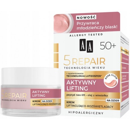 5 REPAIR Aktywny Lifting 50+ // Dzienny Krem Silnie Ujedrniajacy // UVA, UVB // skora wrazliwa, sklonna do alergii