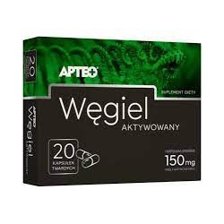Węgiel aktywowany APTEO 150 mg //  20 kapsułek twardych