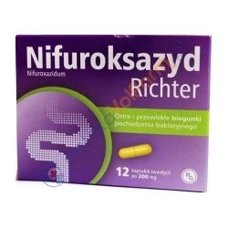 NIFUROKSAZYD RICHTER ostre i przewlekle biegunki // 12 tab.