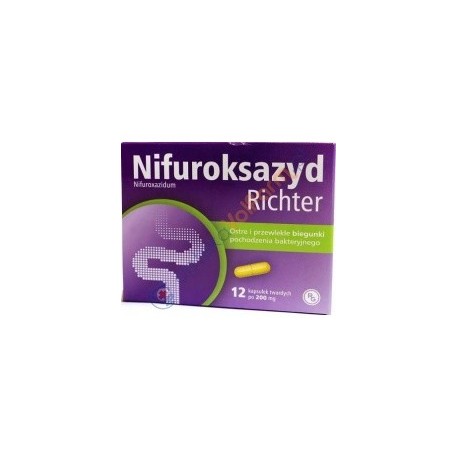 NIFUROKSAZYD RICHTER ostre i przewlekle biegunki // 12 tab.