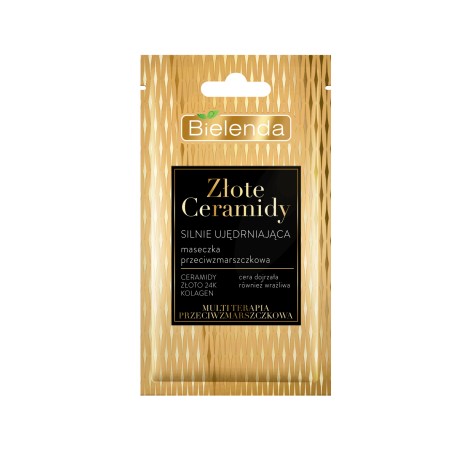 Bielenda ZŁOTE CERAMIDY   Silnie ujędrniająca maseczka przeciwzmarszczkowa // 24 KARATOWE ZŁOTO , KOLAGEN