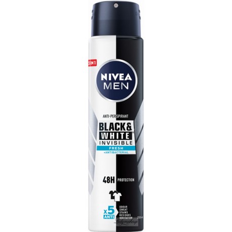 NIVEA MEN anti-perspirant INVISIBLE for black&white FRESH 48h // ANTIBACTERIAL // 5X Anti