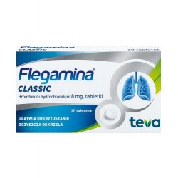 FLEGAMINA  Teva // Oczyszcza oskrzela, ulatwia odkrztuszanie // 20 tabletek